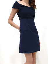 Crochet Off Shoulder Dress - Navy (Non-returnable) - Ferlicious